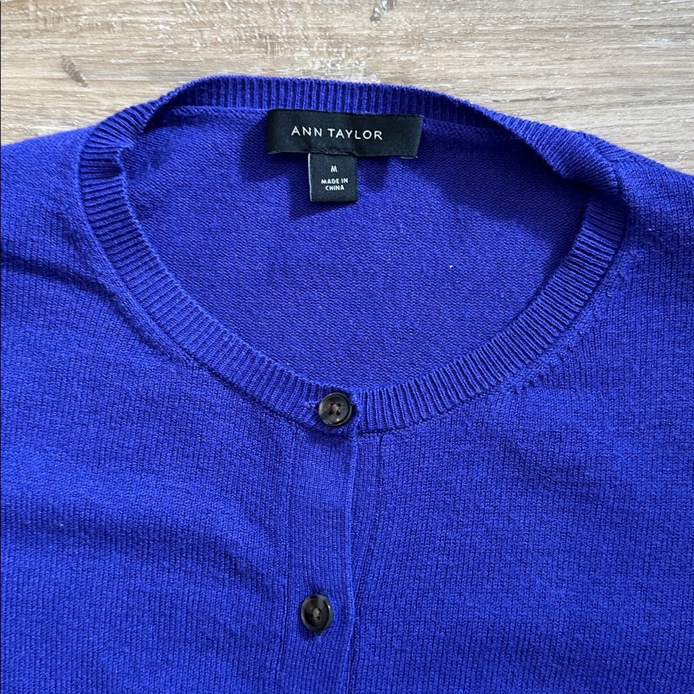 Ann Taylor Libery Purple Cadigan Sweater Size S - Picture 4 of 6